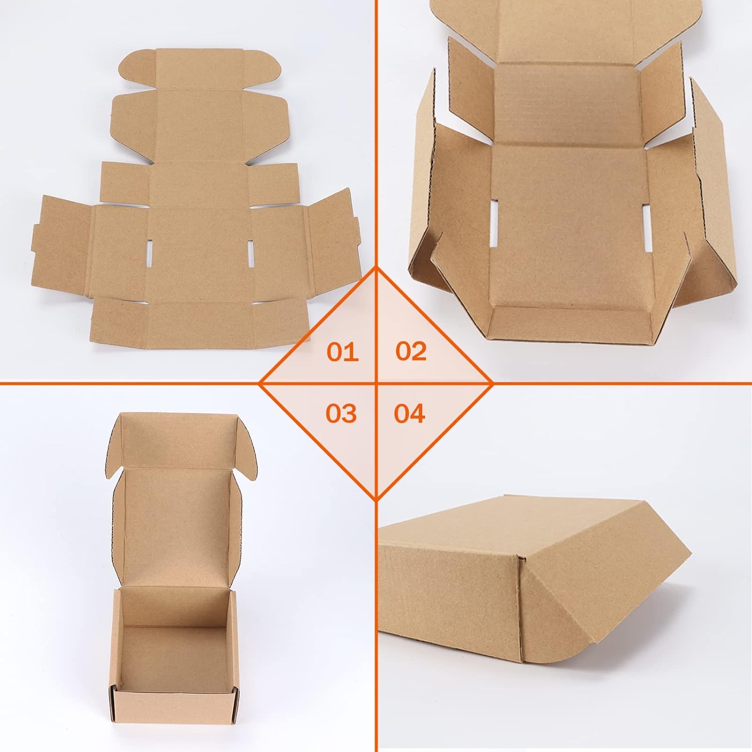 PHAREGE 7x5x2 inch Shipping Boxes 50 Pack, Brown Cardboard Gift Boxes with Lids for Wrapping Giving Women Men Presents, Small Corrugated Mailer Boxes for Packaging Mailing Small Business - Image 7